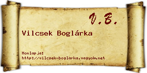 Vilcsek Boglárka névjegykártya